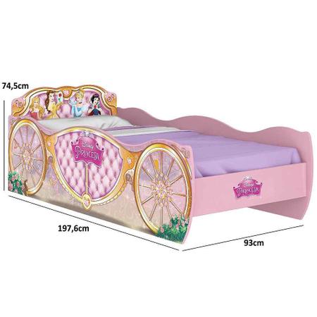 Imagem de Cama Infantil Princesas Disney Star Carruagem com Colchão