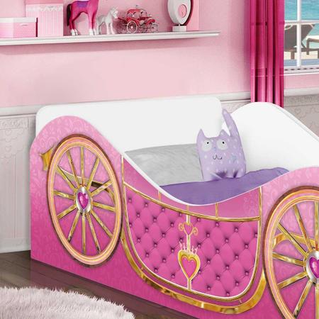 Cama Carruagem Barbie Star Rosa