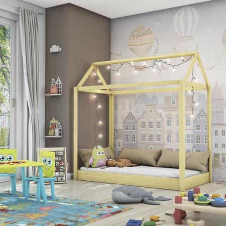 Imagem de Cama Montessoriana Infantil Madeira Maciça Madri Espresso Móveis Natural