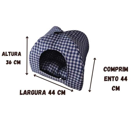 Cama Pet 2X1 Casinha Cabana Toca Cães Gato Almofada Xadrez em Promoção na  Americanas