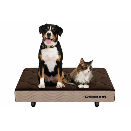 Imagem de Cama Pet Ortobom Camurça Bege p/ Cães e Gatos 60x80x13