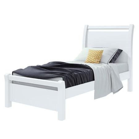 Imagem de Cama Solteiro Ambiente Reali 90 Branco Brilho - Lopas