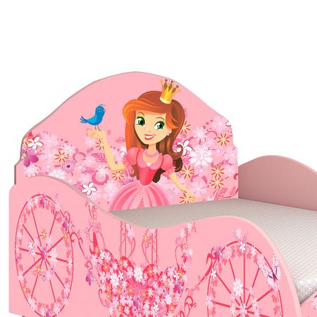 Cama Infantil Carro de Corrida Menina Rosa com Colchão