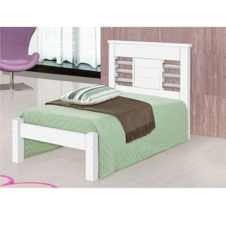 Imagem de Cama Solteiro J&A Móveis Raissa 100% MDF para colchão de 88 cm de largura Branco Branco Lilás