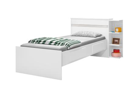 Imagem de Cama Solteiro Jade com Baú 2 Gavetas J&A Móveis Color Flex