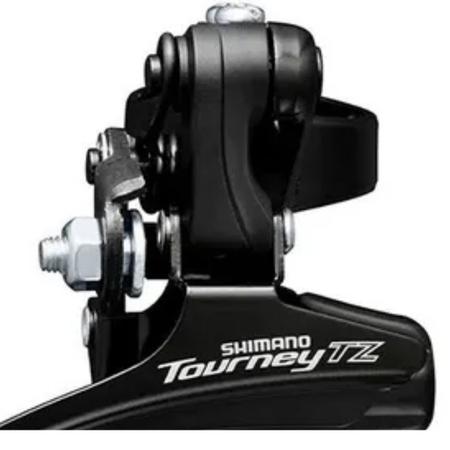 Imagem de Câmbio Para Bike Dianteiro Tourney 3v Tz500 31.8mm 42d Preto Shimano PDV Reduz Esforço Coroas 42/44 Dentes Marcha