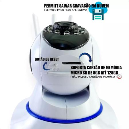 Imagem de Câmera 3 Antenas Ip Onvif Wifi Wireless Robô Visão Noturna