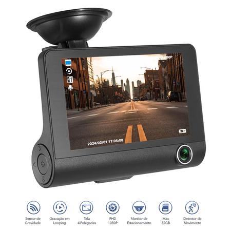 Imagem de Câmera Automotiva Interna S10 2014 2015 2016 Gravador Filma Imagem HD Dash Cam DVR