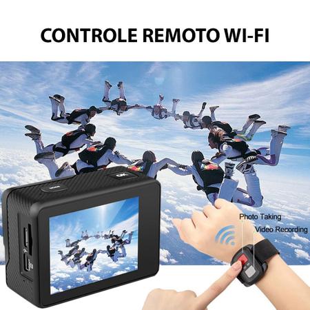 Imagem de Câmera de ação V9 Wifi Filmadora Sport 4k 60fps 20mp Mergulho Moto Bike Surf Prova D'água IP68 Duas Telas