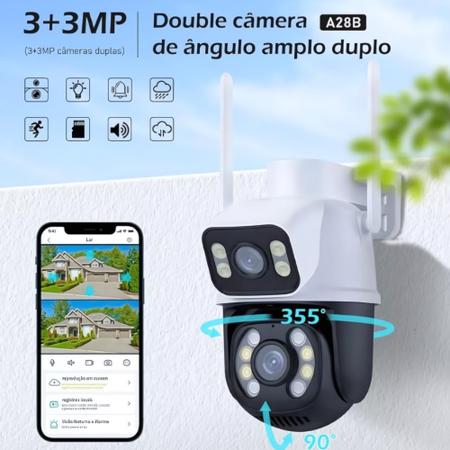 Imagem de Câmera De Segurança Wi-fi Smart Camera A28b Dupla Acompanha cartão 128gb Original Sandisk