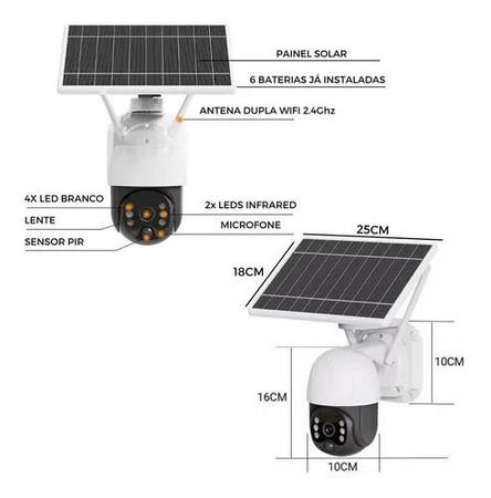 Imagem de Câmera De Vigilância Externa Solar + Bateria + Wi-fi 1080p