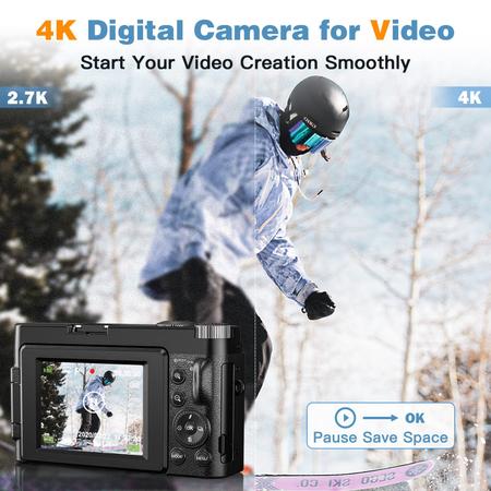 Imagem de Câmera de vlog digital Femivo 4K 48MP com foco automático Anti-Sha