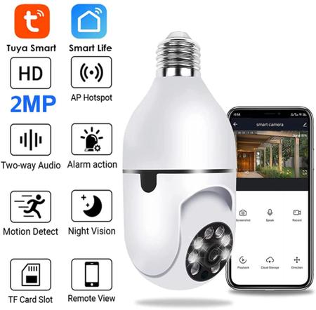 Imagem de Camera Ip Segurança Lampada Yoosee Panoramica Wifi 1080 Full hd  Espia Seguranca 24h