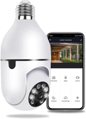 Imagem de Camera Ip Segurança Wifi Yoosee Com Audio Microfone E Alto Falante Embutido Robô Baba Eletrônica 1080p Gira 360º Lampada