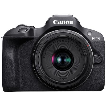 Imagem de Câmera Mirrorless Canon Eos R100 4k 24.1mp Aps-c Com Lente 18-45mm