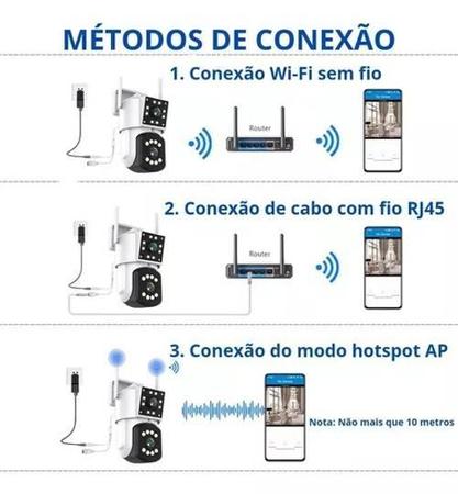 Imagem de Câmera Segurança Wi-Fi 8MP  Rotação 320  Detecção Inteligente