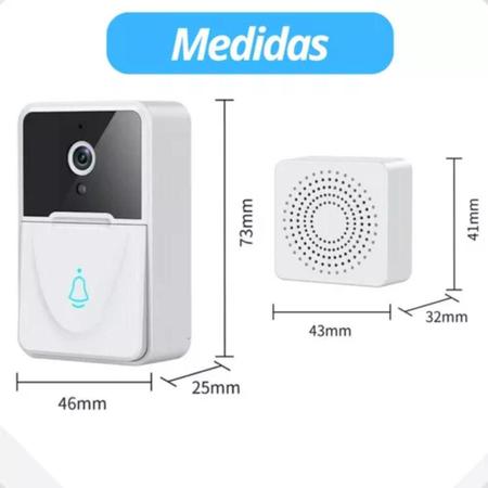 Imagem de Camera Sensor Presença Campainha Visão Noturna Recarregável