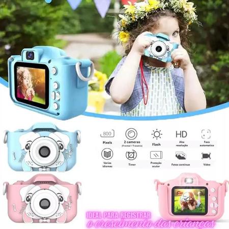 Imagem de Câmeras de brinquedo Câmera infantil 2 polegadas câmera dupla 1080P HD tela crianças câmera digital ao ar livre