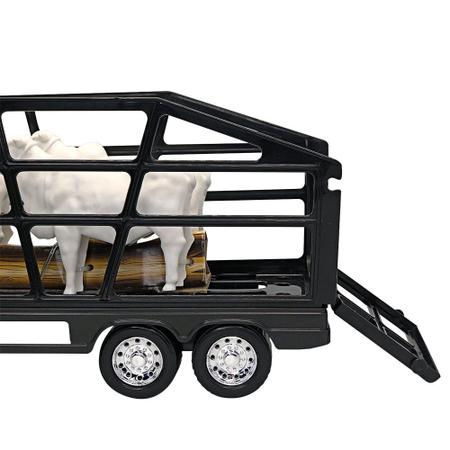 Caminhão 55cm Boiadeiro com Rampa 4 Bois Cabine Amarela - BS TOYS Imagem de Caminhão 55cm Boiadeiro com Rampa 4 Bois Cabine Amarela
