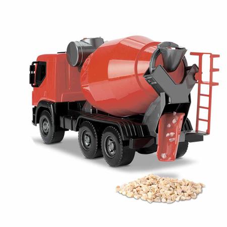 Caminhão Betoneira Realista Brinquedo Infantil Mixer Truck Vermelho