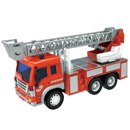 Caminhão de Bombeiros Com luz e Som Escada Sobe Gira 1:16 Brinquedo  Infantil Shiny Toys 000435 : : Brinquedos e Jogos