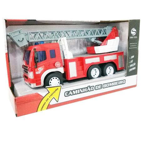 Caminhão de Bombeiros Com luz e Som Escada Sobe Gira 1:16 Brinquedo  Infantil Shiny Toys 000435 : : Brinquedos e Jogos