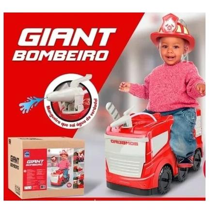 Caminhão Bombeiro Infantil Giant Gigante Com Lança Agua Roma no