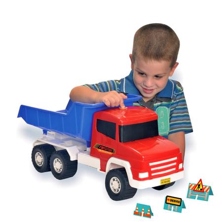 Caminhão Caçamba de brinquedo gigante carrega terra truck 58cm - Adijomar  Brinquedos - Caminhões, Motos e Ônibus de Brinquedo - Magazine Luiza