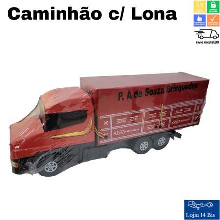 Caminhão Brinquedo com Carroceria Baú MDF Gigante P.A Brinquedos 69x26x16cm, Magalu Empresas