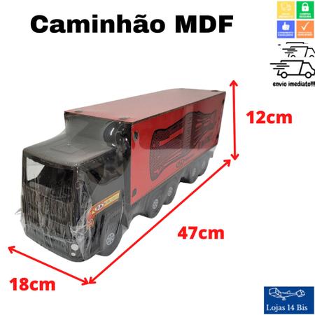 Caminhão Brinquedo com Carroceria Baú MDF Gigante P.A Brinquedos 69x26x16cm, Magalu Empresas