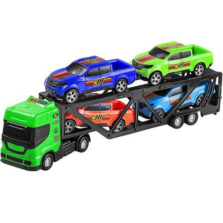 Brinquedos Caminhão Cegonha Brinquedo Grande Com 4 Carrinho Kit Completo, Magalu Empresas