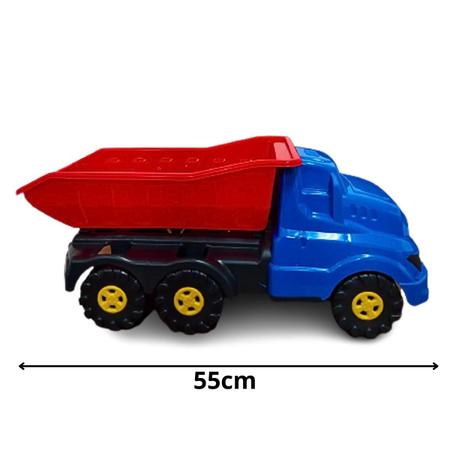 Caminhão De Brinquedo Caçamba Infantil Veículo Truck Grande Articulada Para  Crianças Com Pazinha Basculante Vermelho Azul Cores Sortidas Menino