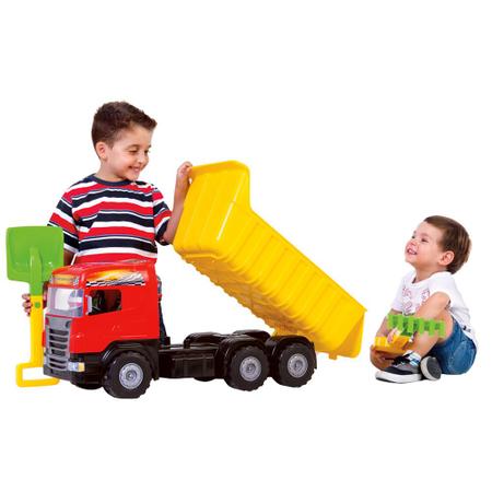 Imagem de Caminhão Caçamba Infantil De Brinquedo Grande Gigante De Plástico Reforçado