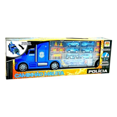 Caminhão Cegonha Transport com 2 carrinhos – DM Toys