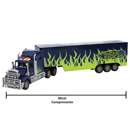 Caminhão Carreta com Controle Remoto - Big Truck com Luz - Azul