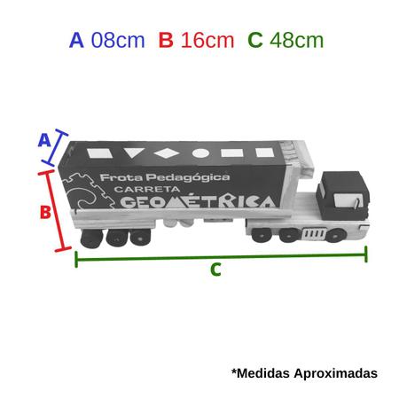 Super Caminhão Carreta em Madeira - Majoca Colorê Brinquedos Educativos