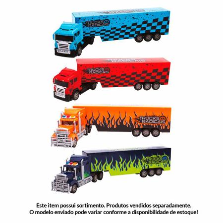 Caminhão Carreta com Controle Remoto - Big Truck com Luz - Azul - 60cm -  Unik Toys - superlegalbrinquedos