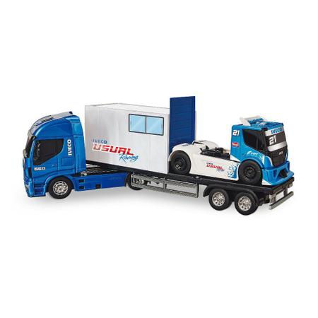 Caminhão Brinquedo Carreta Báu Iveco Hi Way Miniatura Usual - R$ 67