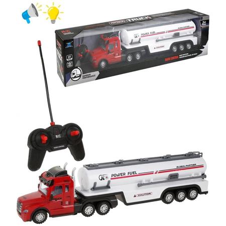 Caminhão de Controle Remoto Brinquedo Futuro Tanque Vermelho e Branco