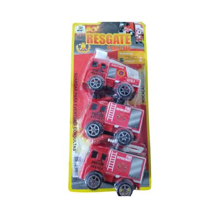 Imagem de Caminhão Carrinho Bombeiros Brinquedo Fricção C/03