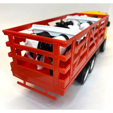 Imagem de Caminhão com bois em miniatura brinquedo meninos 30,5 cm 4 bois