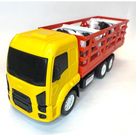 Imagem de Caminhão com bois em miniatura brinquedo meninos 30,5 cm 4 bois