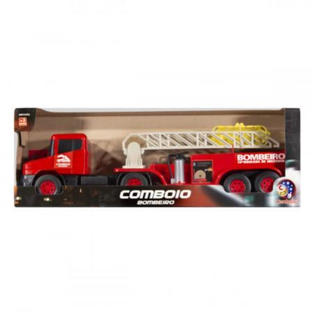 CAMINHÃO DE BRINQUEDO COMBOIO BOMBEIRO COM ACESSORIOS - CAMINHÃO