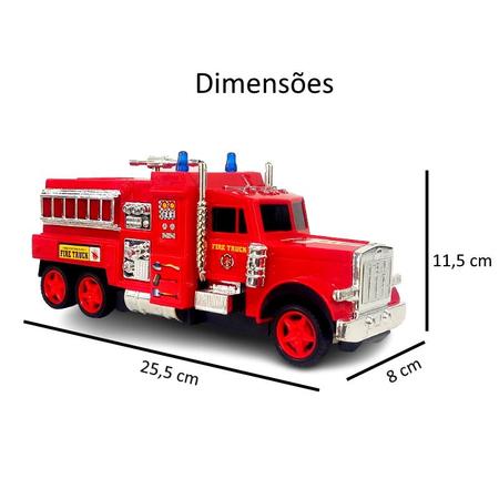 Imagem de Caminhão de Bombeiros Carrinho de Controle 4 Funções 26cm