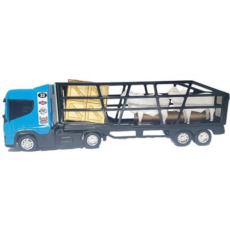 Caminhão Truck Boiadeiro com Bois/Cavalos de Brinquedo