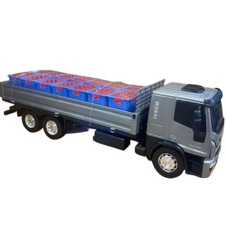 Brinquedo Caminhão Iveco Tector Dropside Cinza