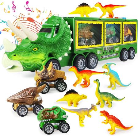 Novo Carro de Dinossauro Dino Hauler Verde Que Vem Com Dinossauro