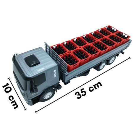 Miniatura Caminhão Brinquedo Infantil Iveco Bebidas Garrafas