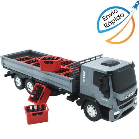 Brinquedo Caminhão Iveco Tector Dropside Cinza