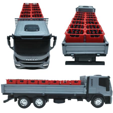 Brinquedo Caminhão Iveco Tector Dropside Cinza